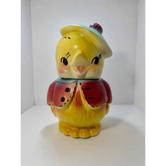 American Bisque Other - Vintage American bisque chick in a beret cookie jar